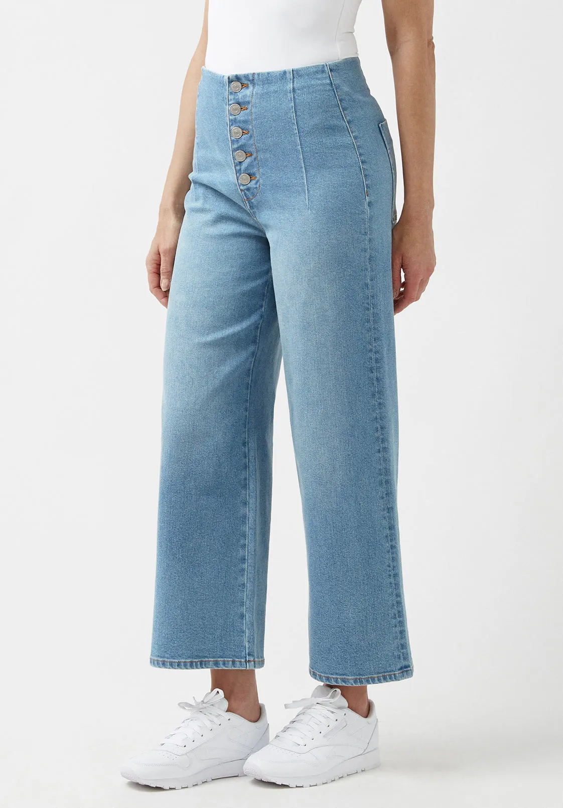 Adela High Rise Cropped Women's Jeans with Buttoned Fly - BL15874