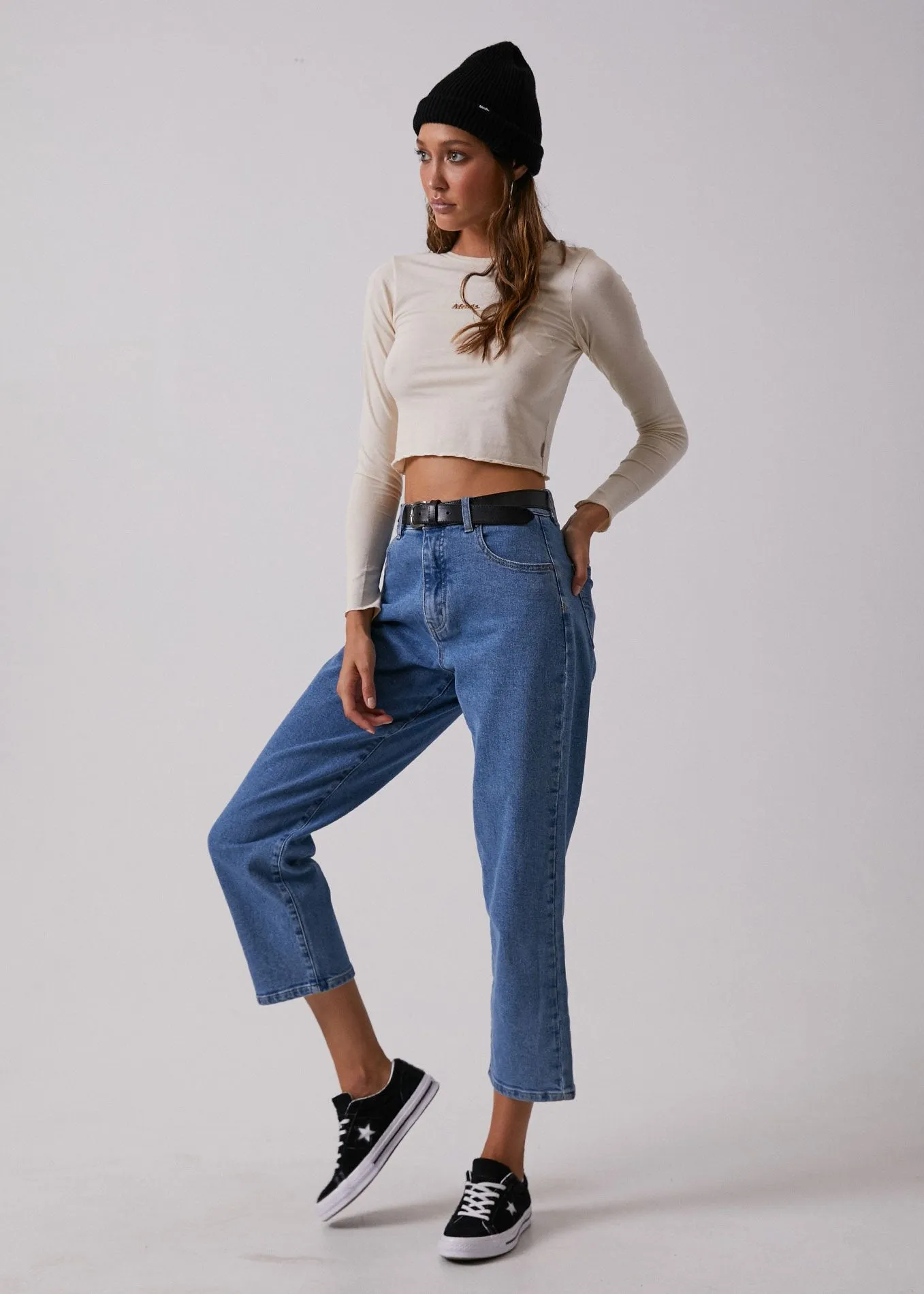 Afends Womens Shelby - Denim High Waist Wide Leg Jeans