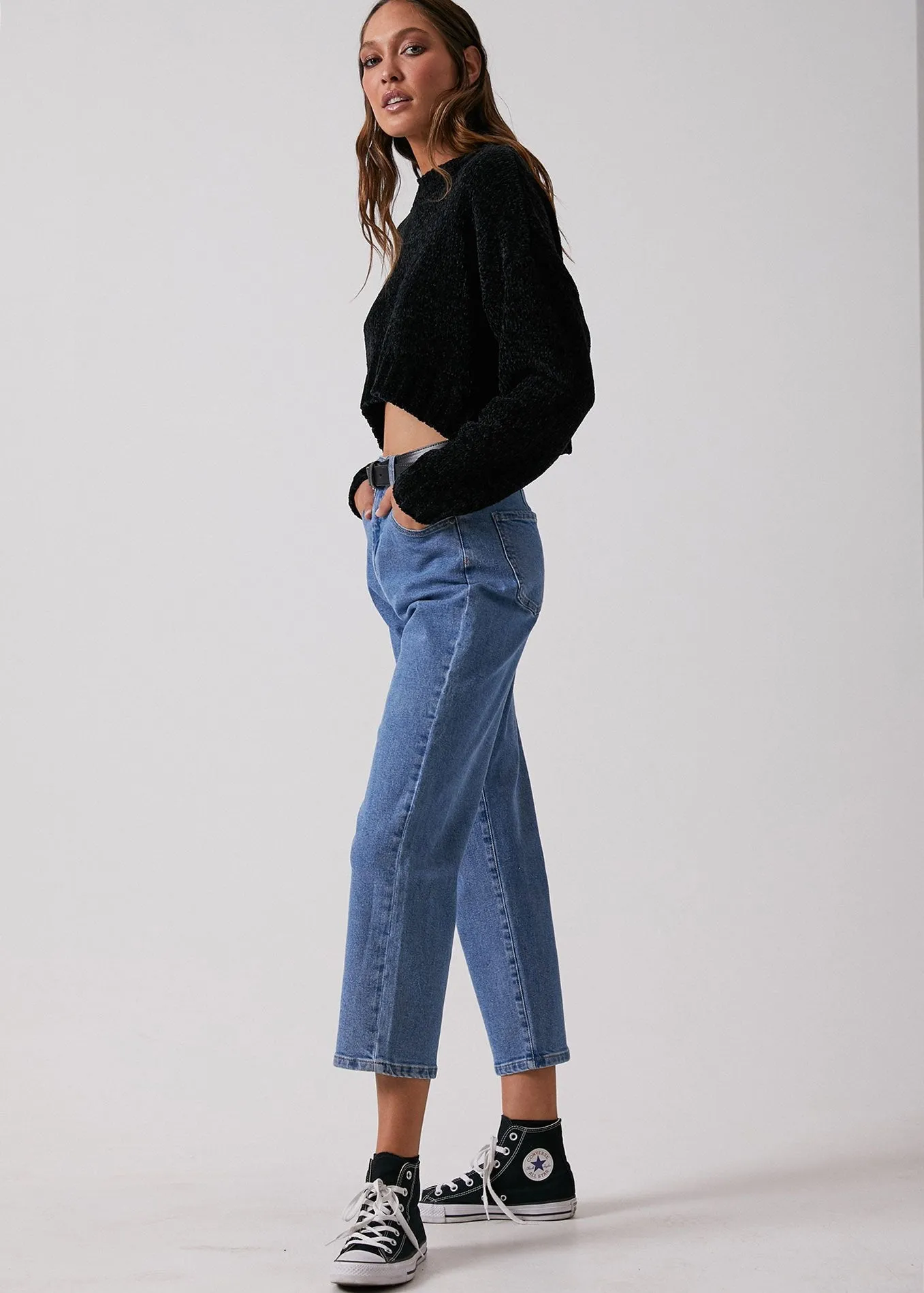 Afends Womens Shelby - Denim High Waist Wide Leg Jeans