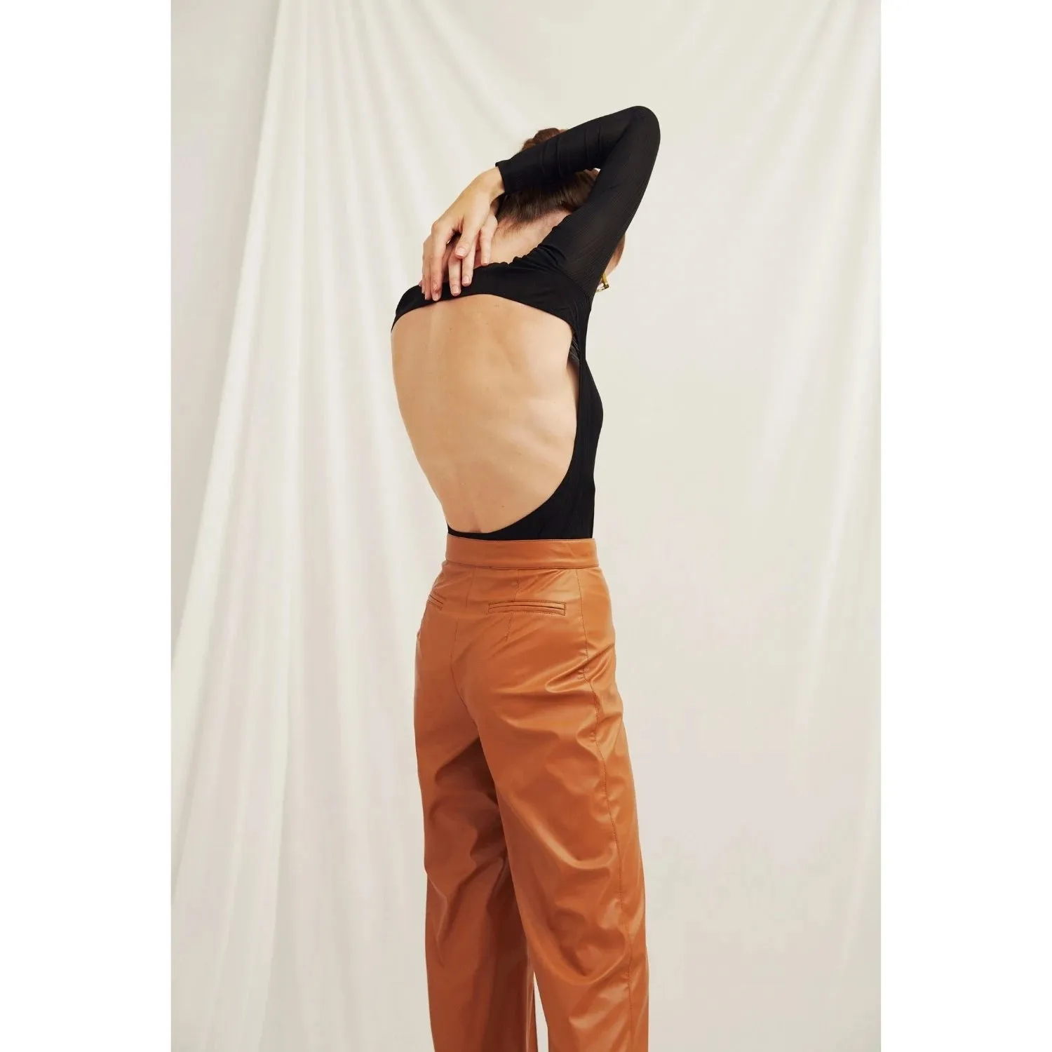 Alba Vegan Leather Wide-Leg Trousers