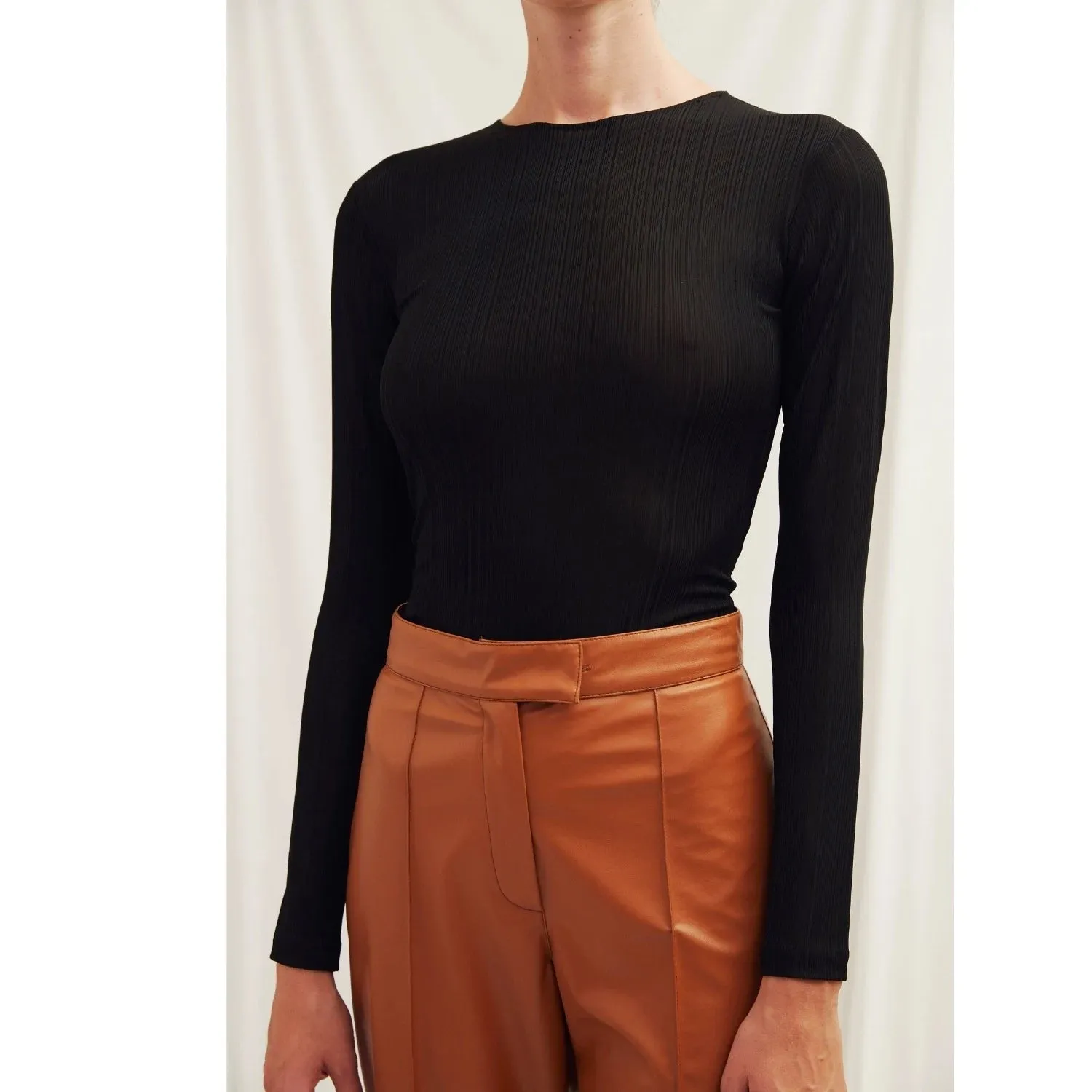 Alba Vegan Leather Wide-Leg Trousers