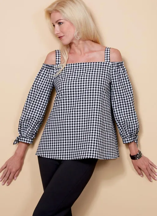 B6519 Misses' Off-the-Shoulder Top (Size: 14-16-18-20-22)