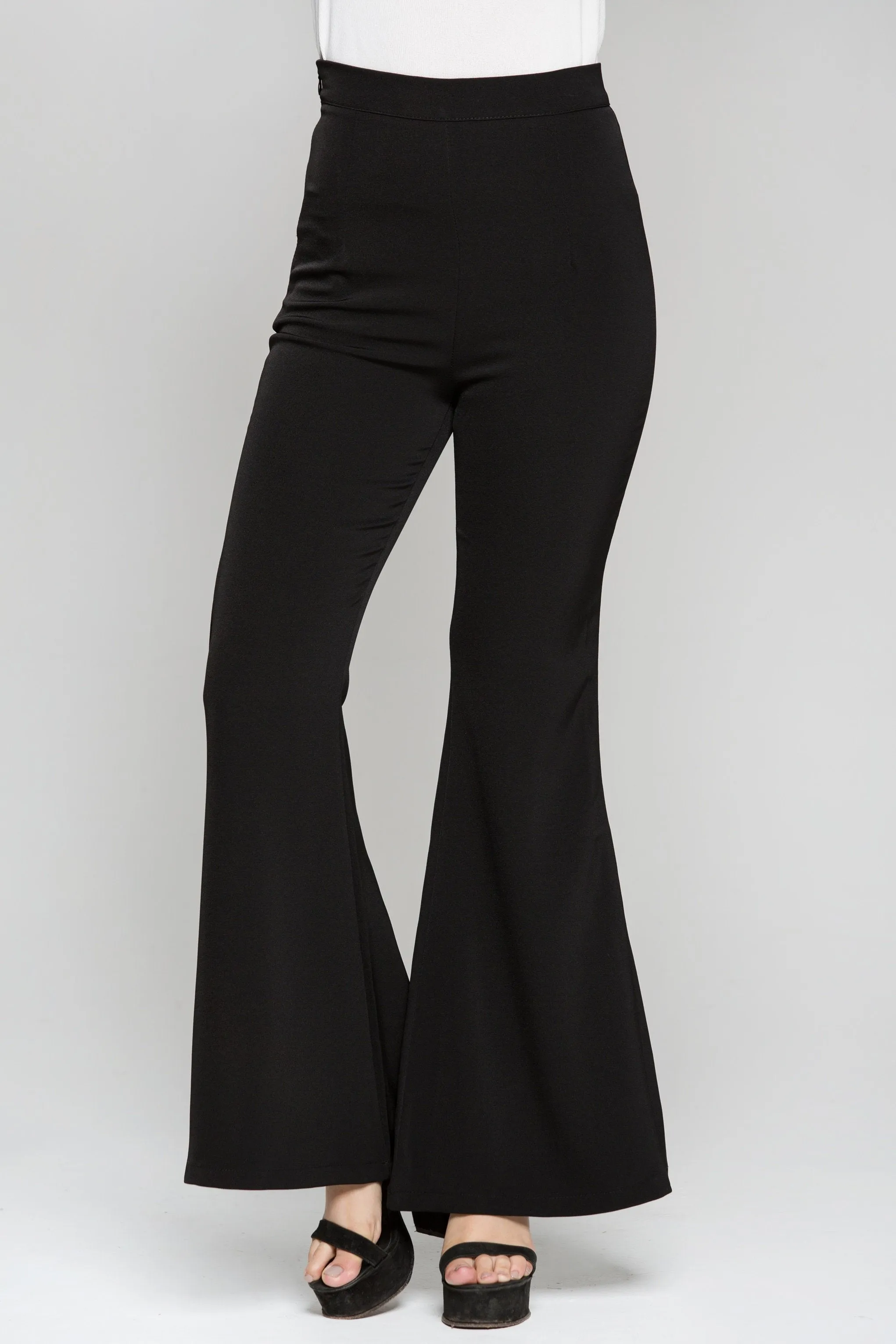 Black Bell Bottom Formal Trousers