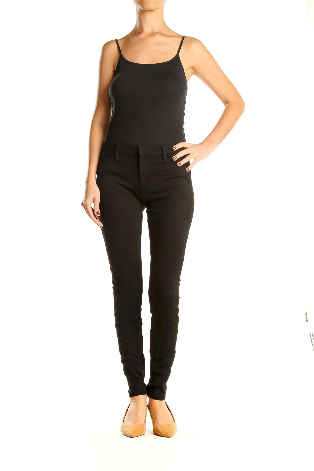 Black Casual Skinny Pants