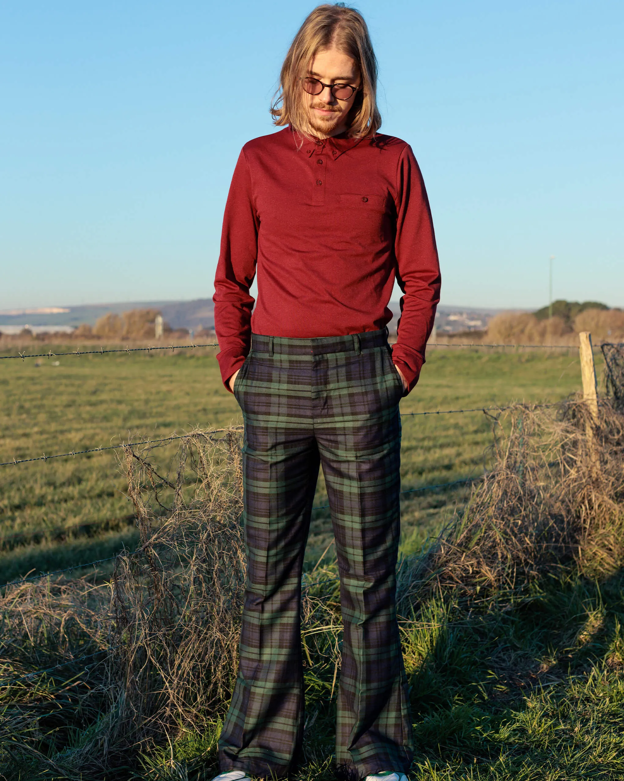 Blackwatch Tartan Plaid Bell Bottom Trousers