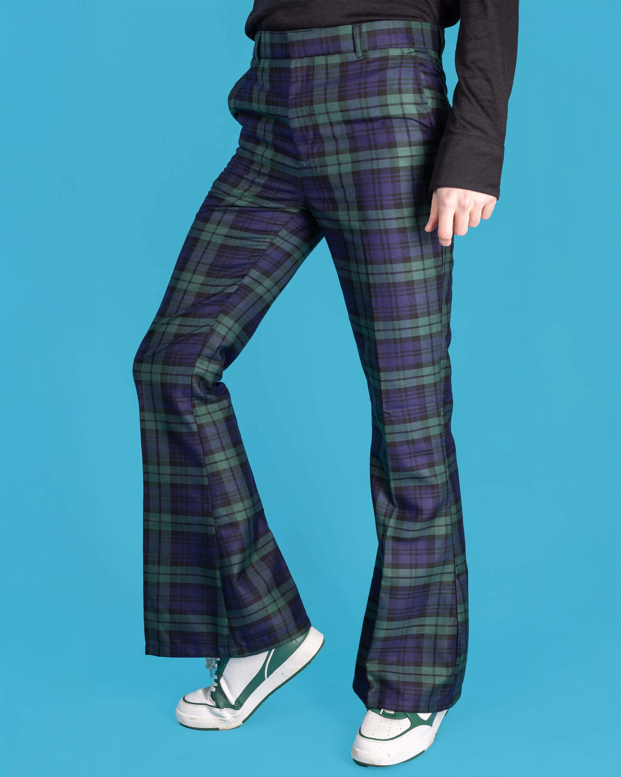 Blackwatch Tartan Plaid Bell Bottom Trousers