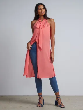 Bow-Front Halterneck Maxi Blouse