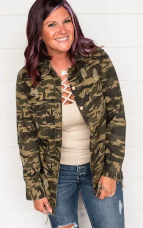 Camo Denim Shirt Jacket - Final Sale