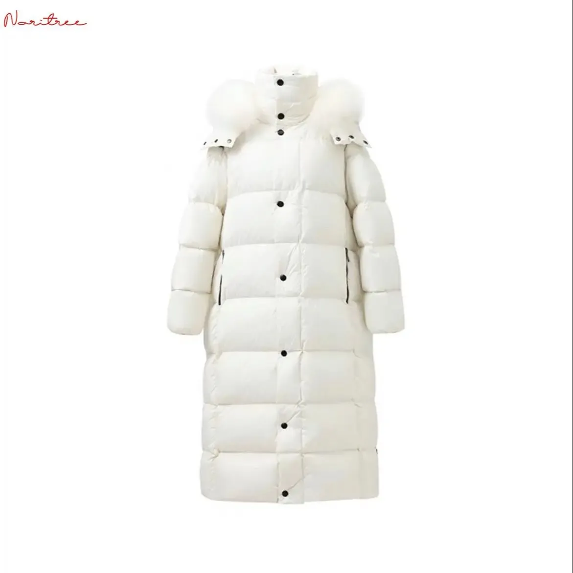 Can Fit -25℃ Great quality Goose Down Coats Winter X-Long Women's thicker warm coat Fluffy Big Real Fox Fur hooded Parkas wy1627