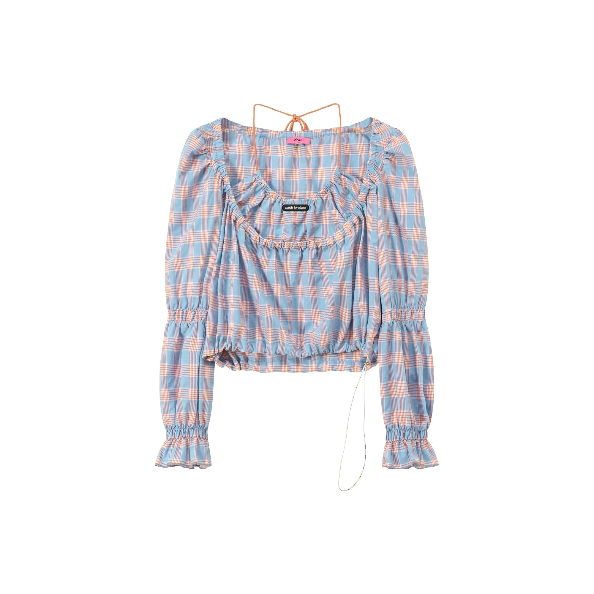 Check Layered Halterneck Blouse