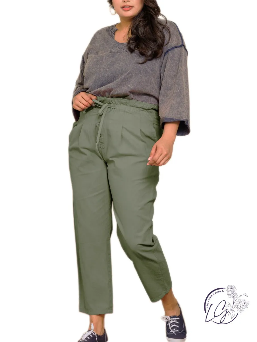 Curvy To The Trail Pleated Trouser