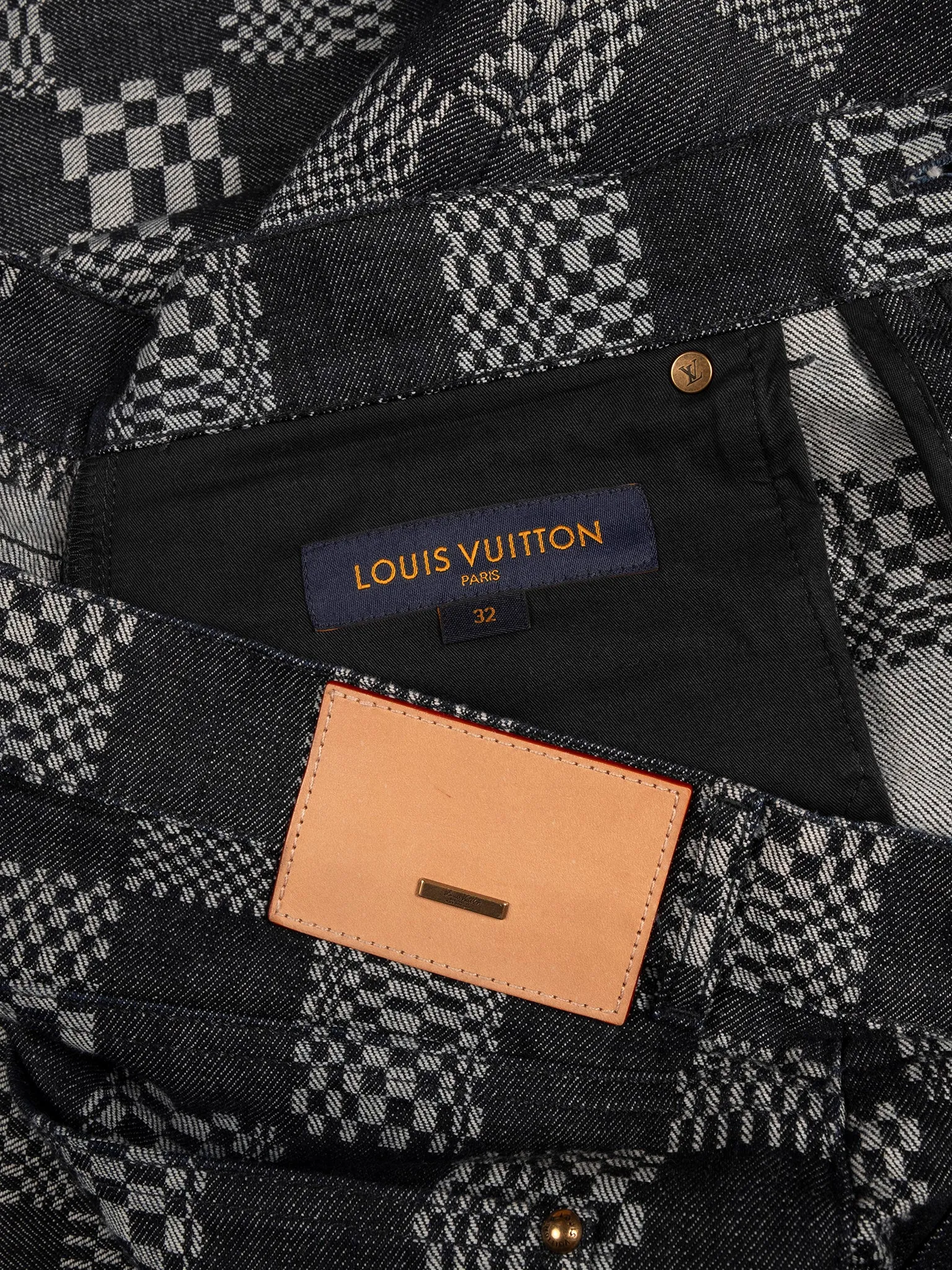 Distorted Damier Jeans