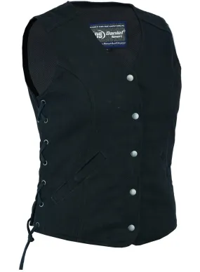 DM908  Women's Denim Longer Body & ¾ Vest - Side Laces