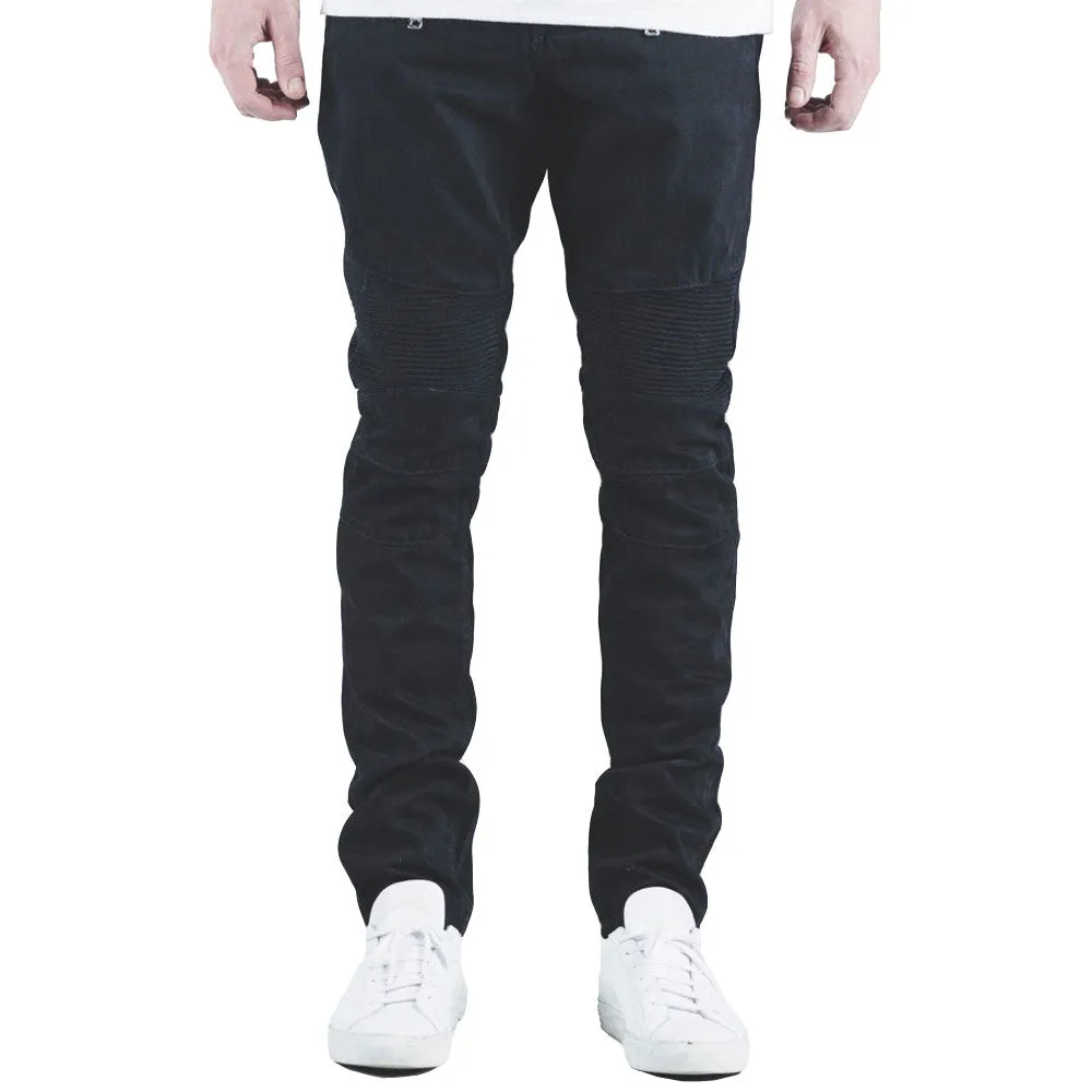 Embellish Spencer Biker Denim Jeans Jet Black