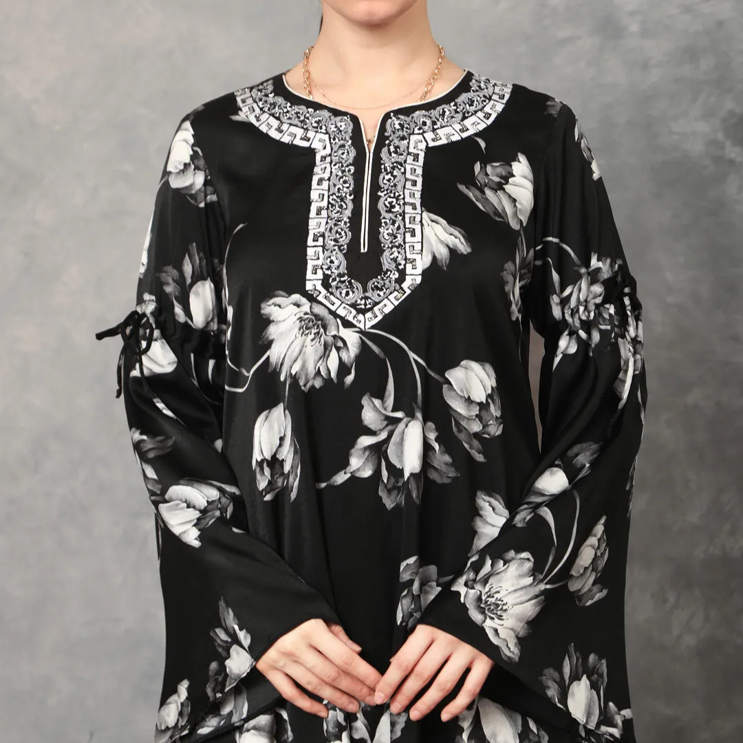 Embroidered Floral Printed Kurta