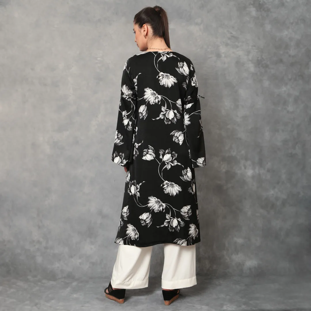 Embroidered Floral Printed Kurta