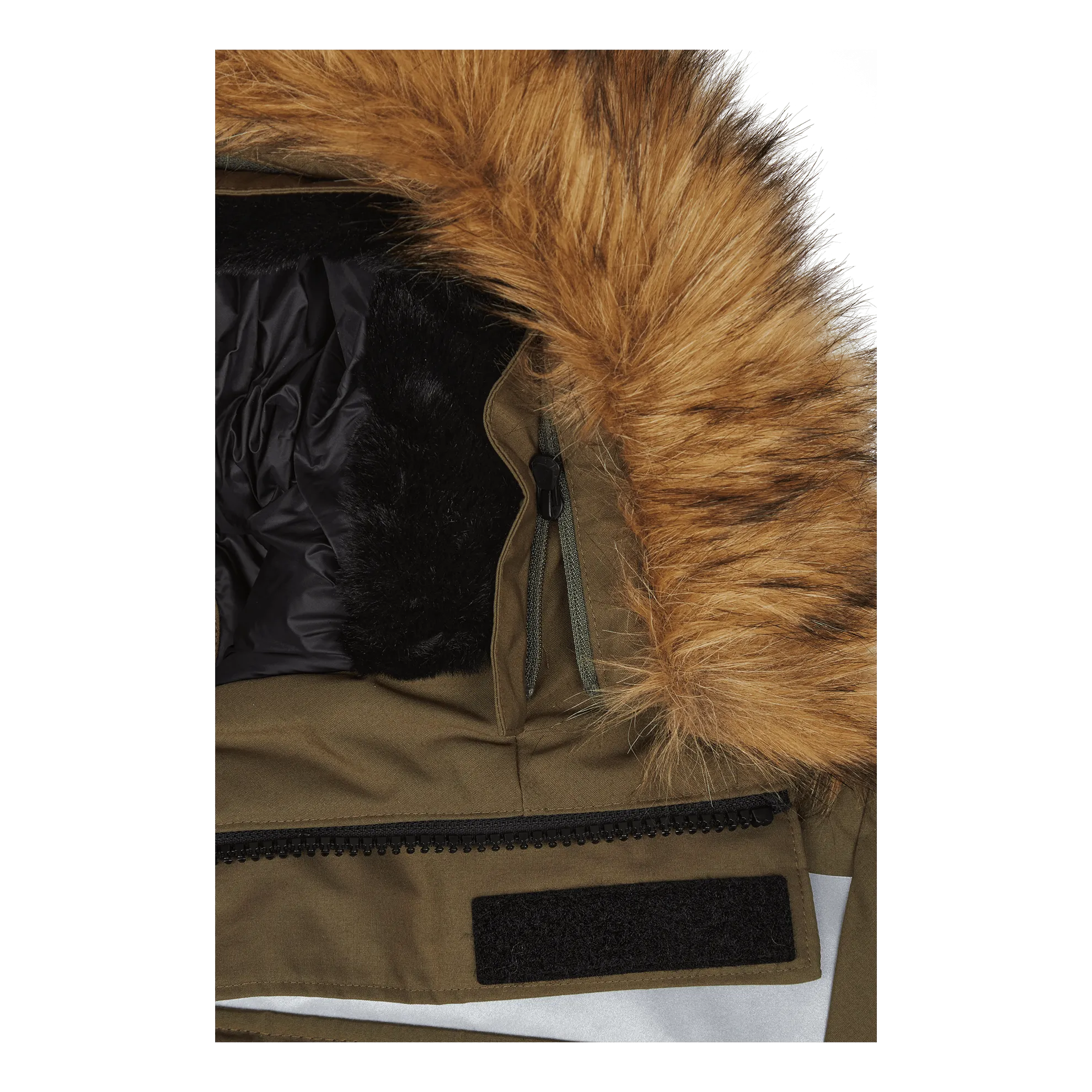 Faux-Fur-Trim Water-Repellent Parka Fall Sage