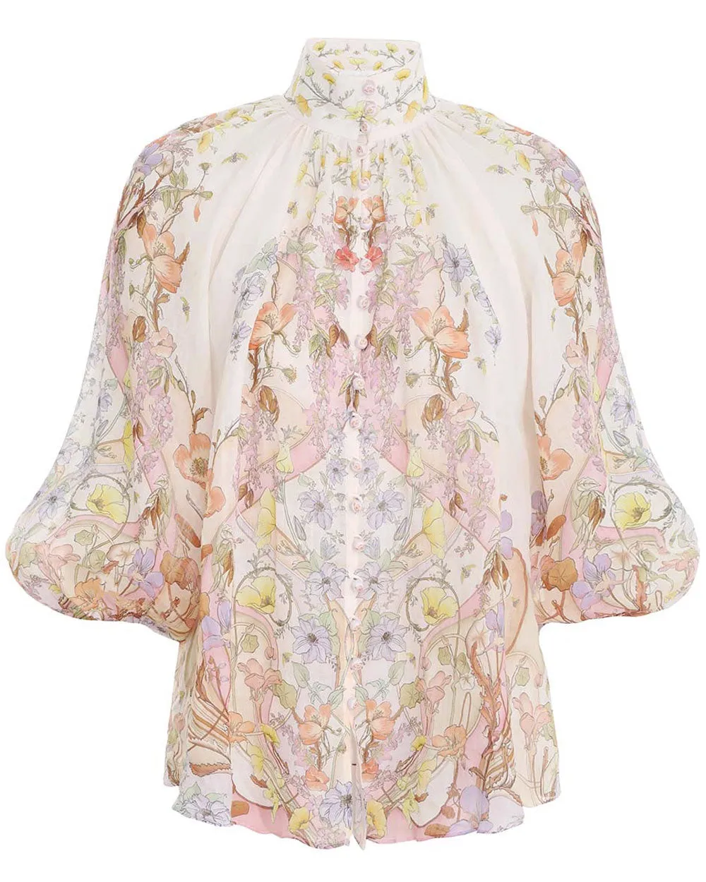 Floral Swirl Jeannie Billow Blouse