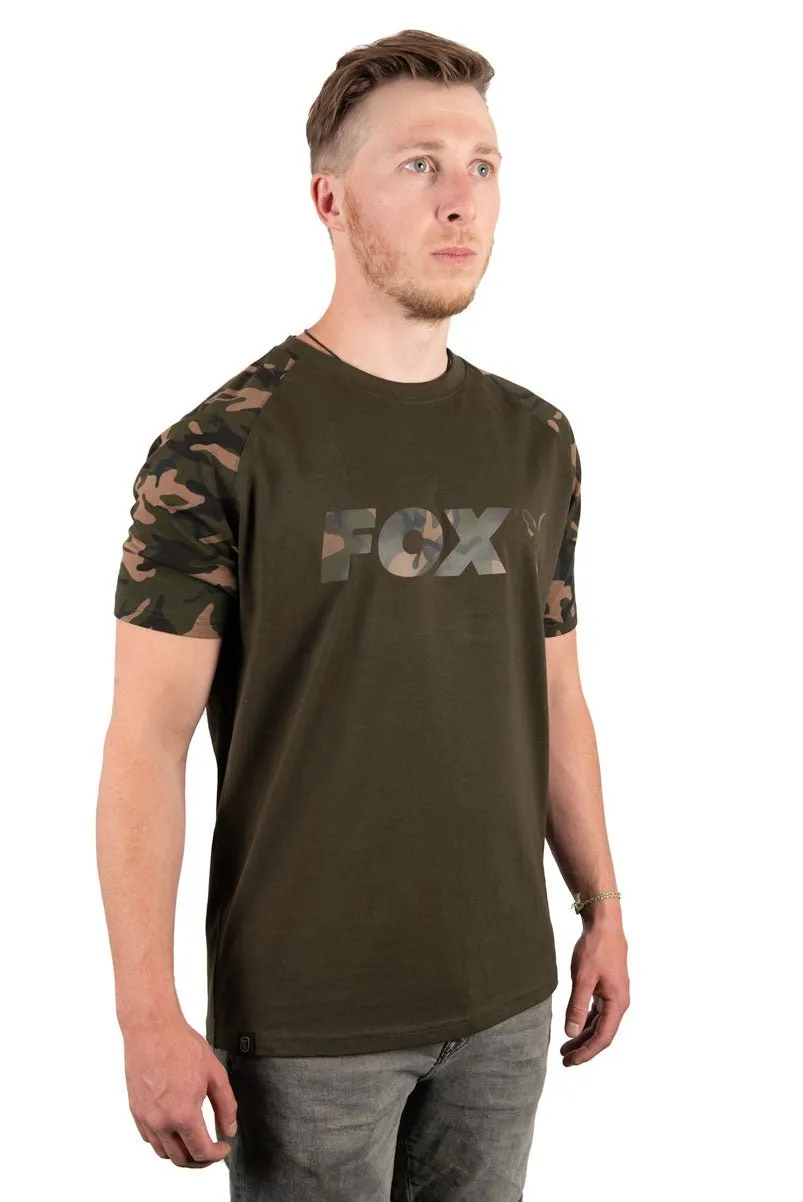 Fox Raglan Khaki Camo Sleeve T-Shirt