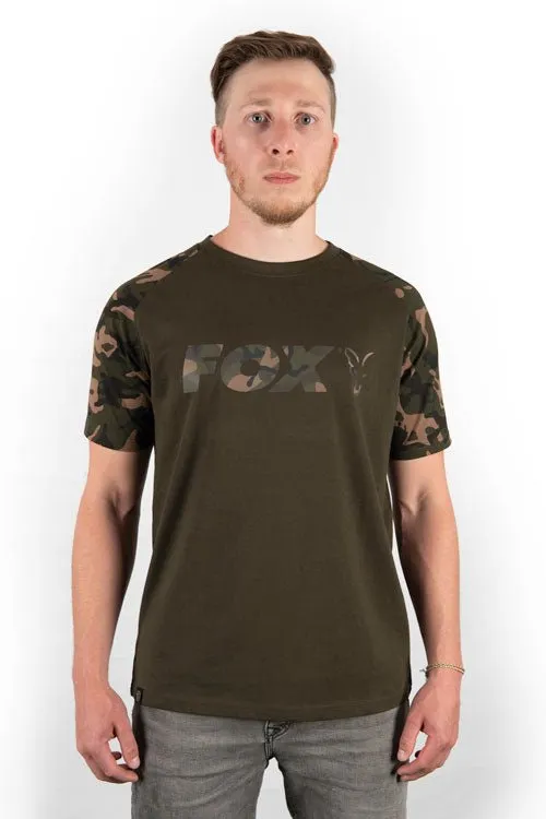 Fox Raglan Khaki Camo Sleeve T-Shirt