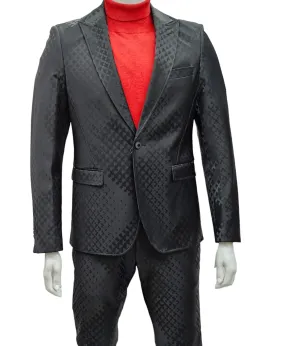 Giovanni Testi 1 Button Peak Lapel suit GTRVL1P-1262 BLACK