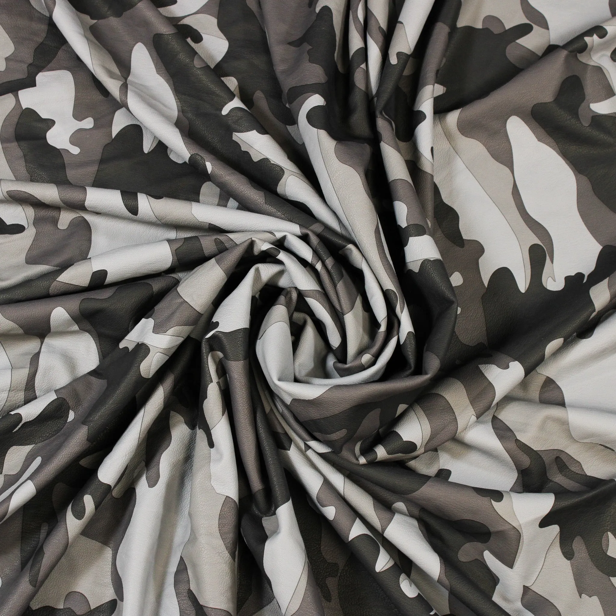 GREY CAMO PLEATHER