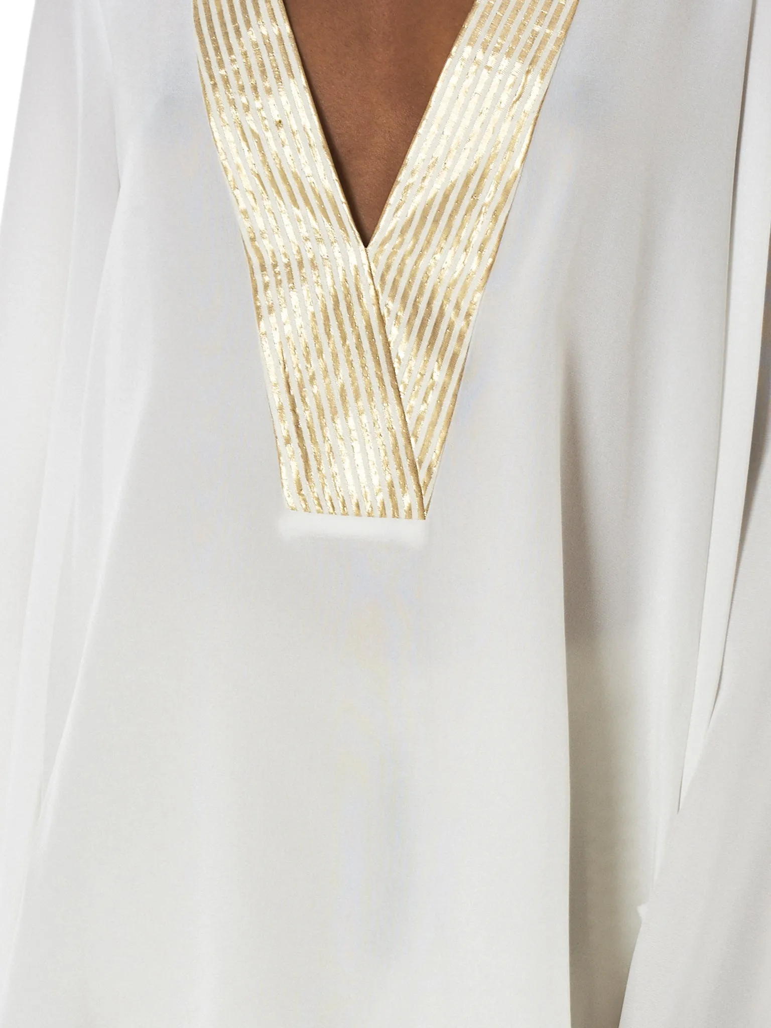 'Hestia' Gold Striped Blouse (CLBL147-HESTIA-IVORY)