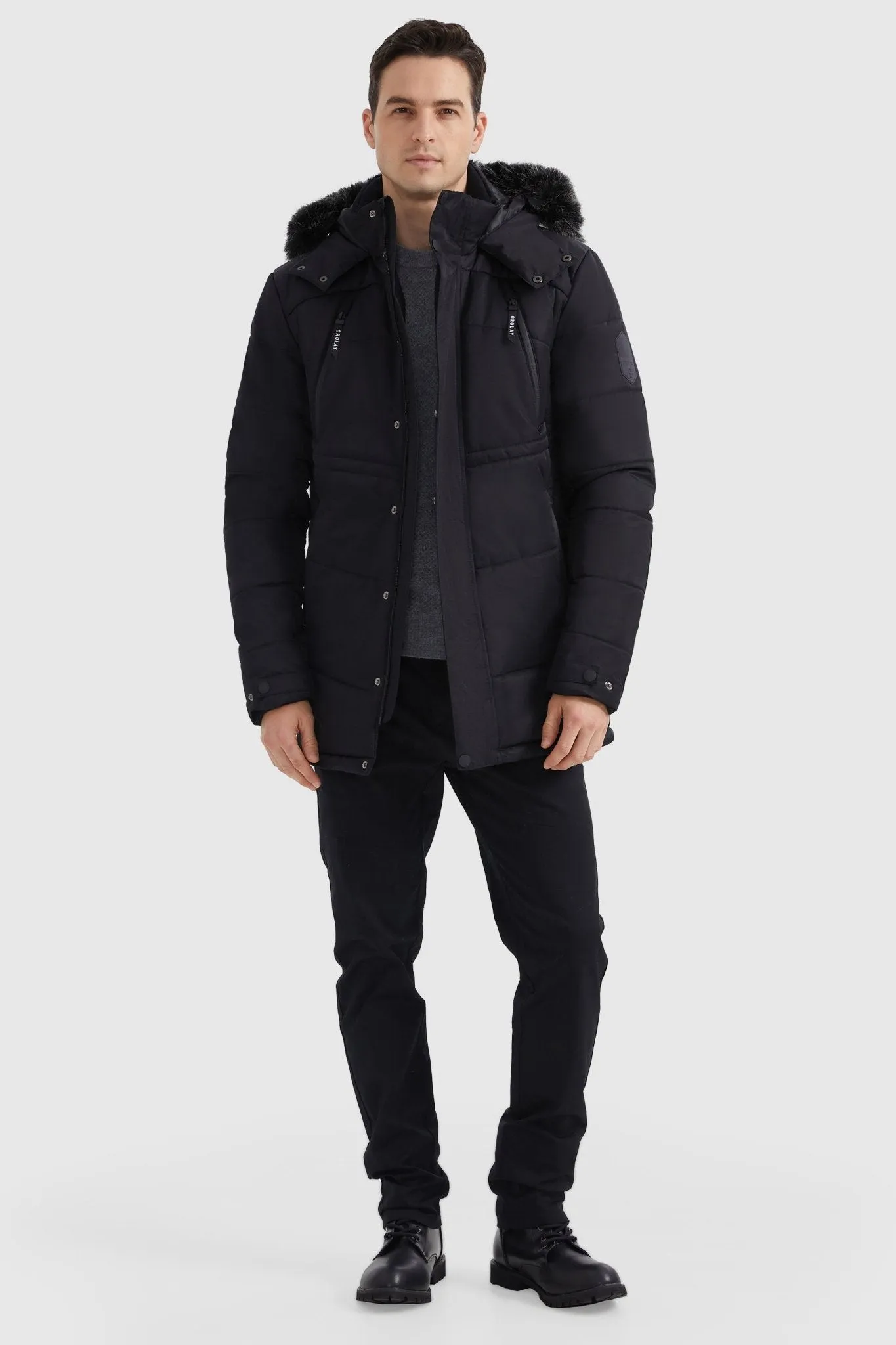 Hooded Mountain Parka with Faux Fur