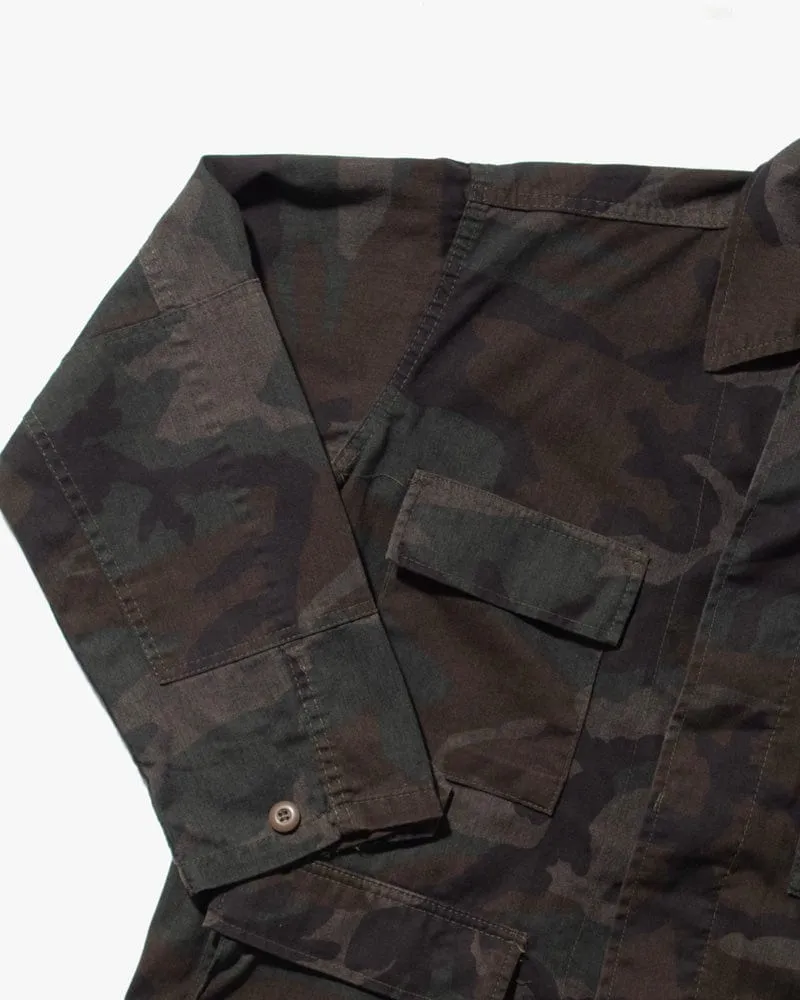 Kiriko Custom, Printed Military Jacket, Ainu, Camo, Khaki