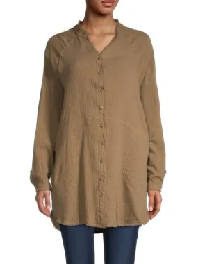 Lucca Olive Button Down Shirt