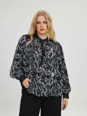 Mat Snake Print Blouse