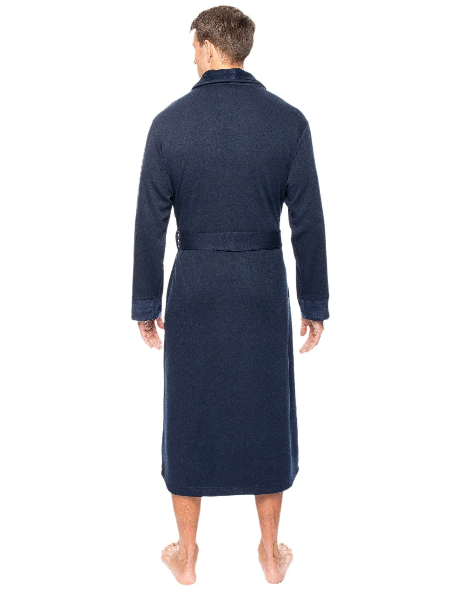 Men's Super Soft Brushed Robe - Navy