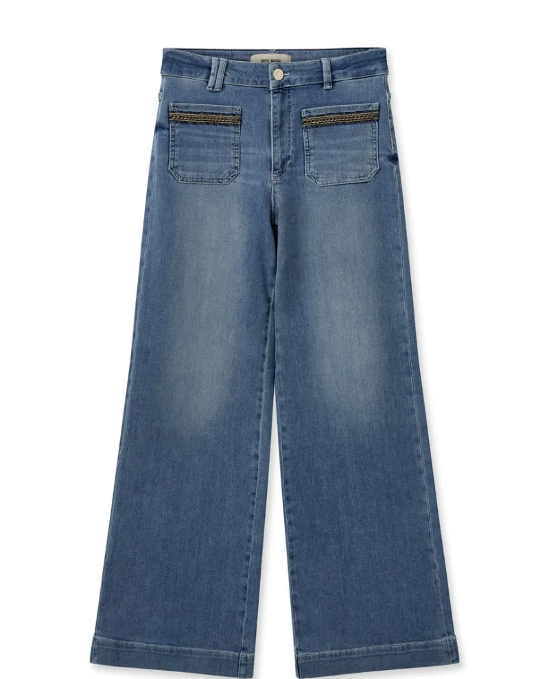 Mos Mosh Colette Pala Blue Wide Leg Jeans