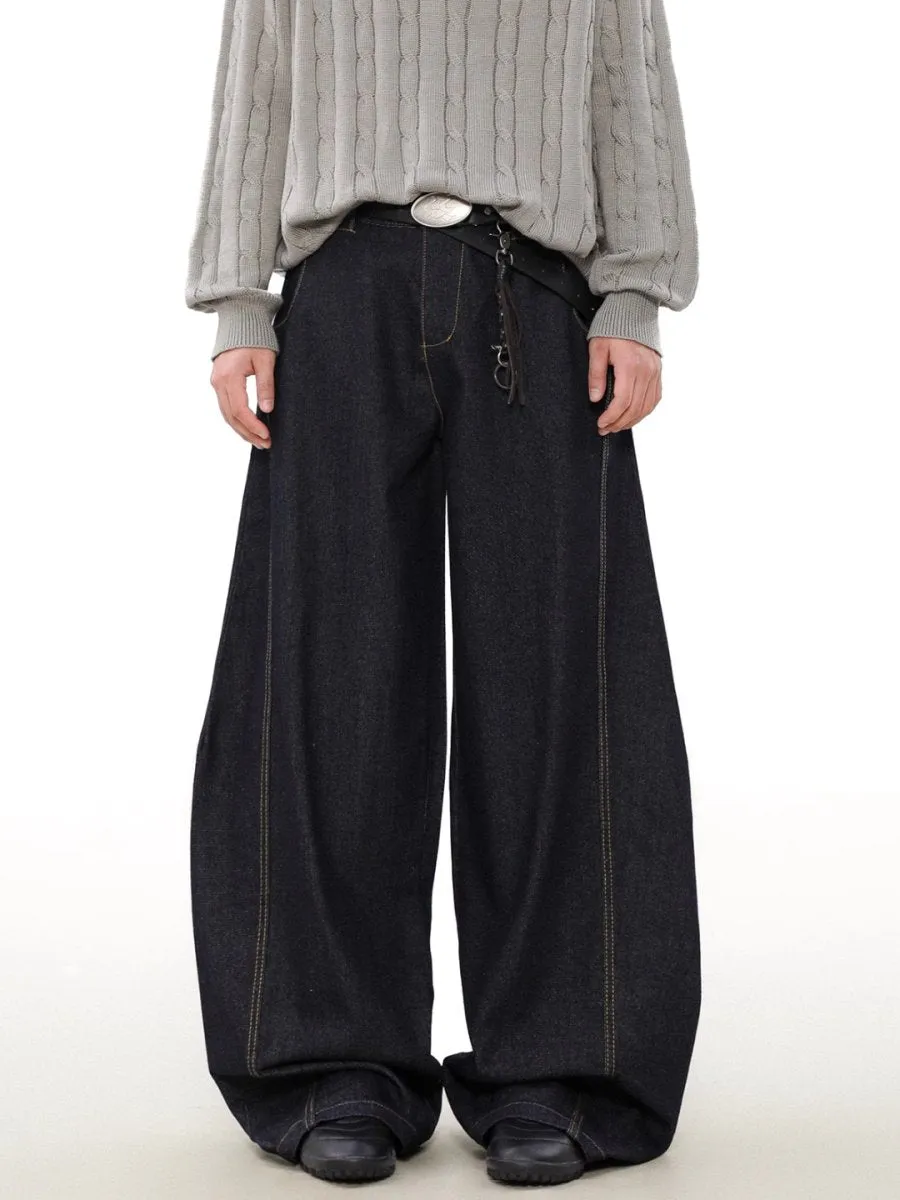 【MRNEARLY】wide-legged loose jeans  na1750