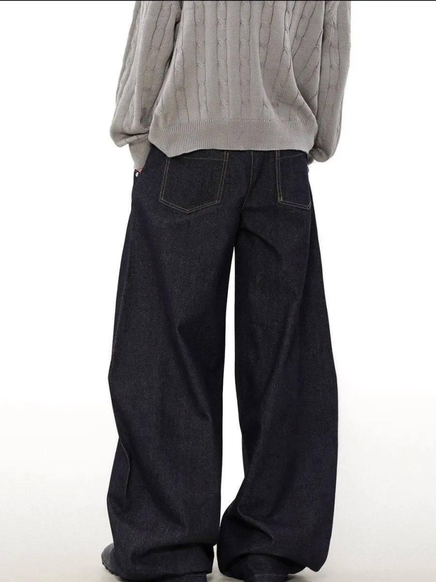 【MRNEARLY】wide-legged loose jeans  na1750