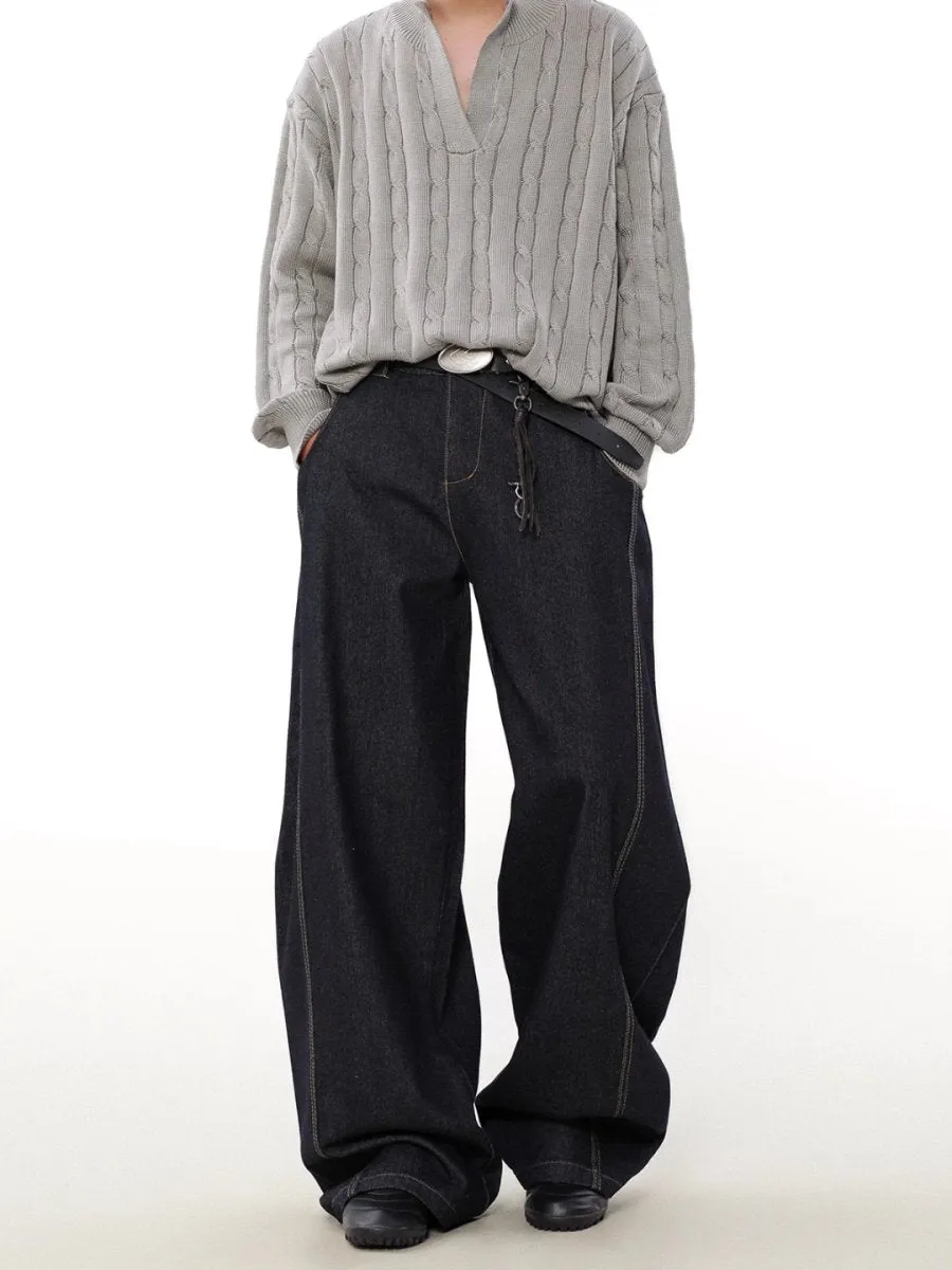 【MRNEARLY】wide-legged loose jeans  na1750