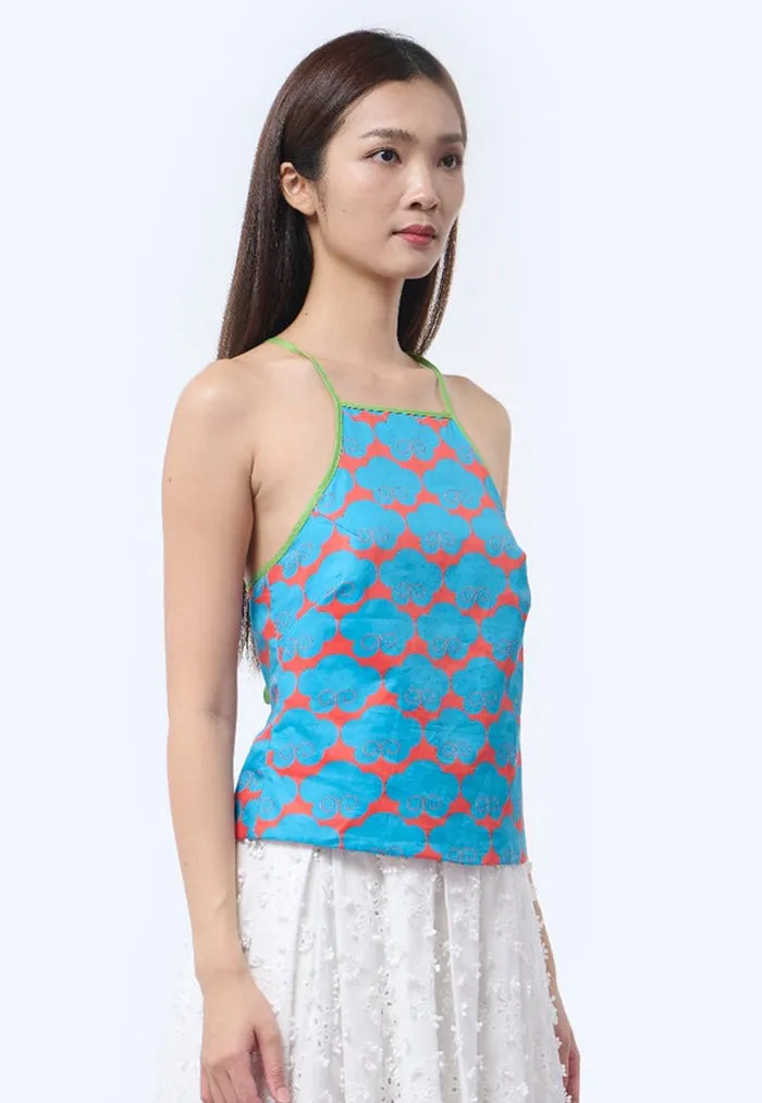 Nala Chinese Bustier Top -  Cloud 9 Blue