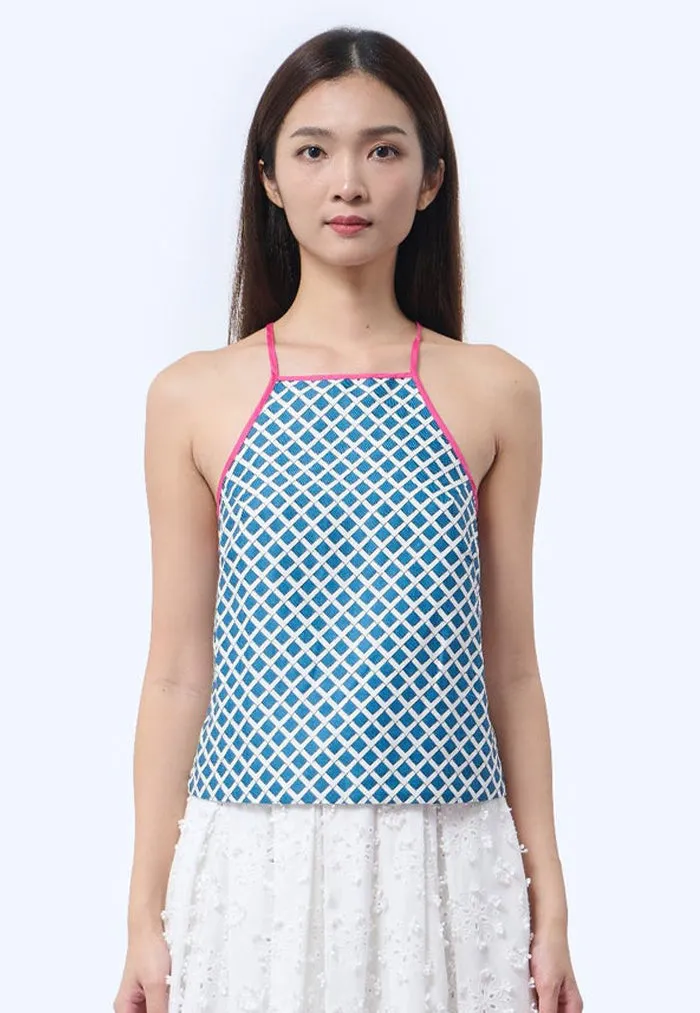 Nala Chinese Bustier Top -   Love Lace II Blue