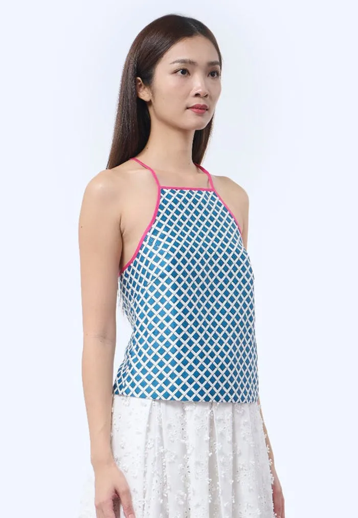 Nala Chinese Bustier Top -   Love Lace II Blue