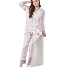 Pajamas Set Long sleeve and Pants Sleepwear Soft and Comfy Button Down Loungewear Relaxed Fit Xmas