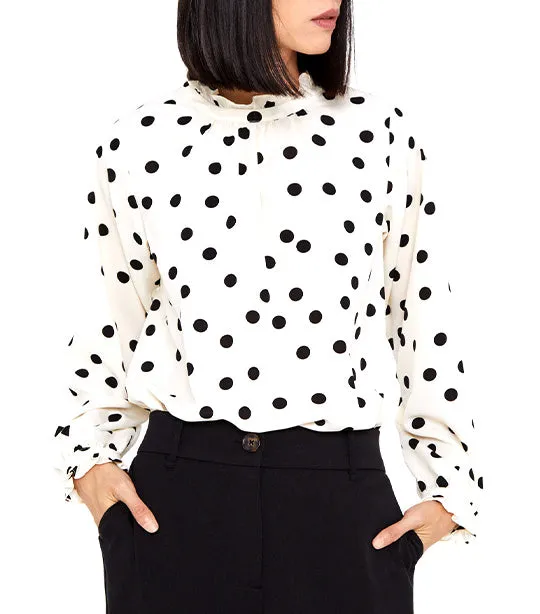 Polka Dot Blouse White