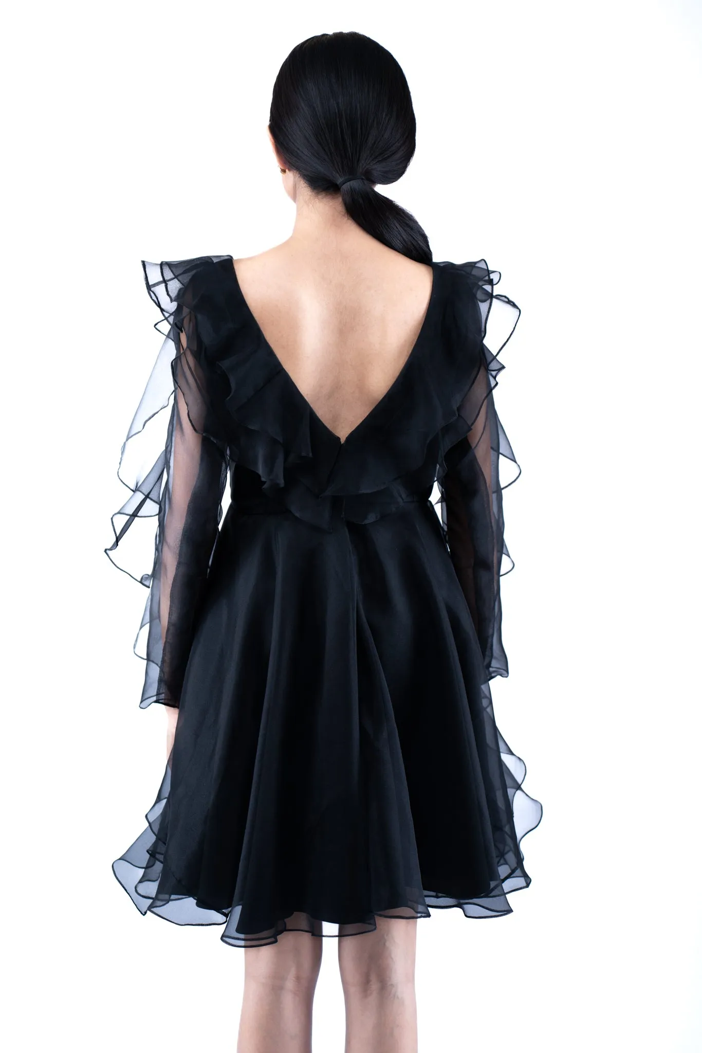 Raven Black Ruffle Dress