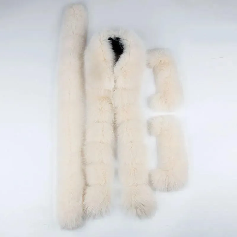 real fur women Short parka coat winter jacket real natural fox fur coat thick warm fur parkas