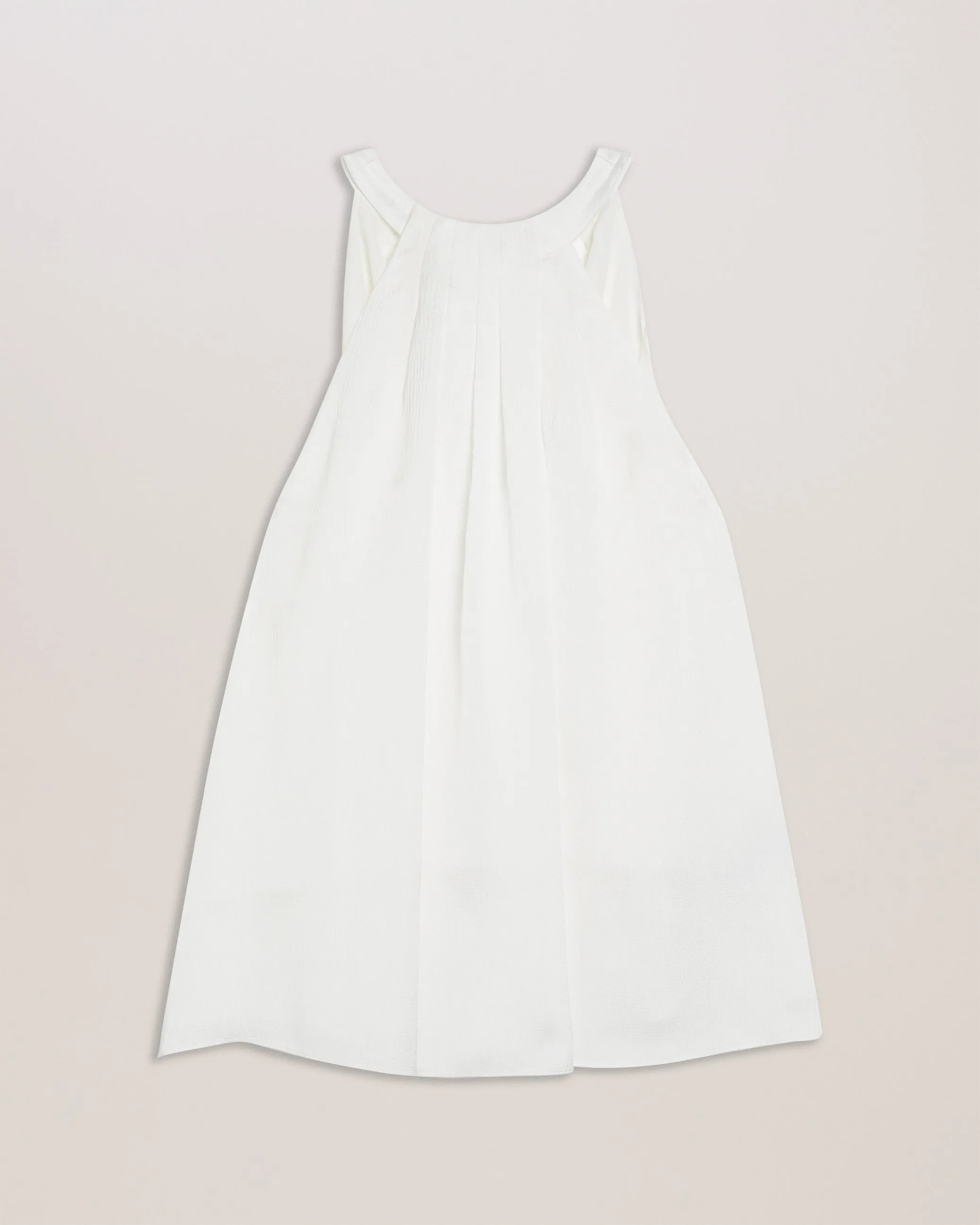 Ribeira Halterneck Top With Pleat Detail White