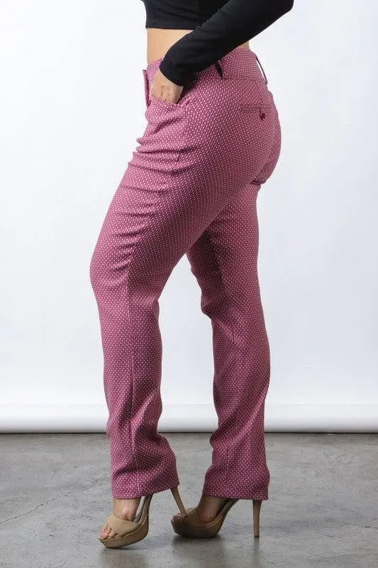 Royal Curves Pink Jacquard Skinny Pants