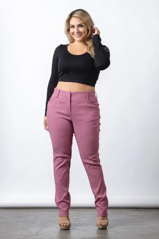 Royal Curves Pink Jacquard Skinny Pants