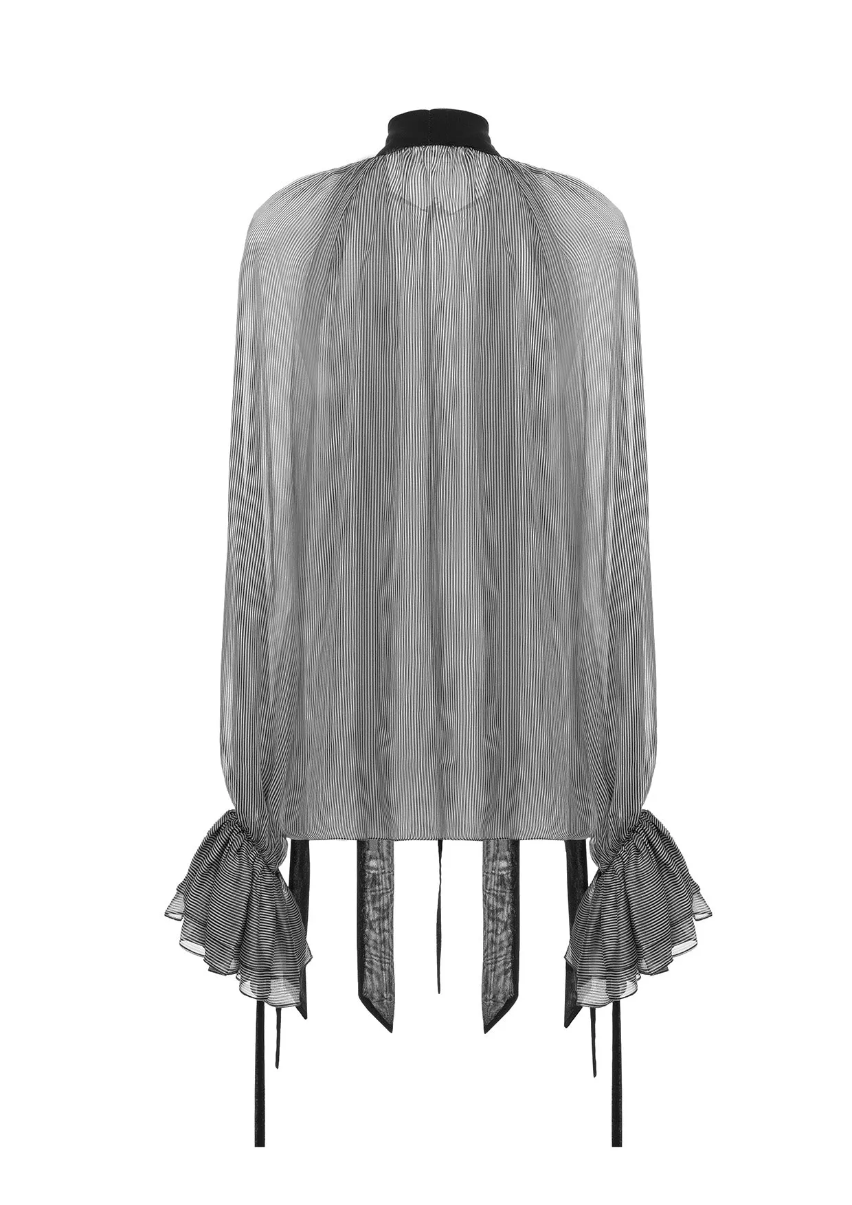 Sheer Ribboned Silk Shirt