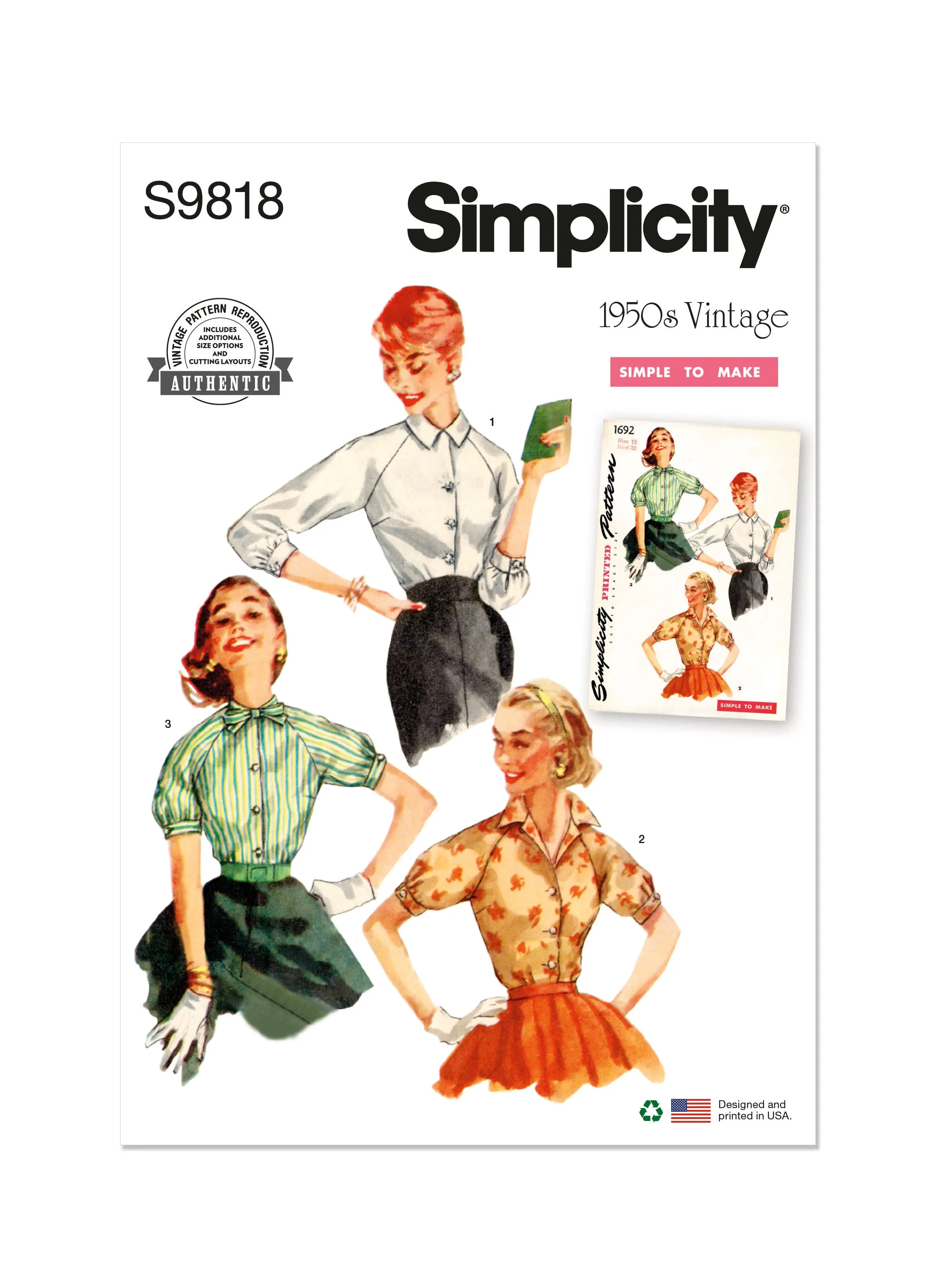 Simplicity Pattern 9818 Misses Top Vest