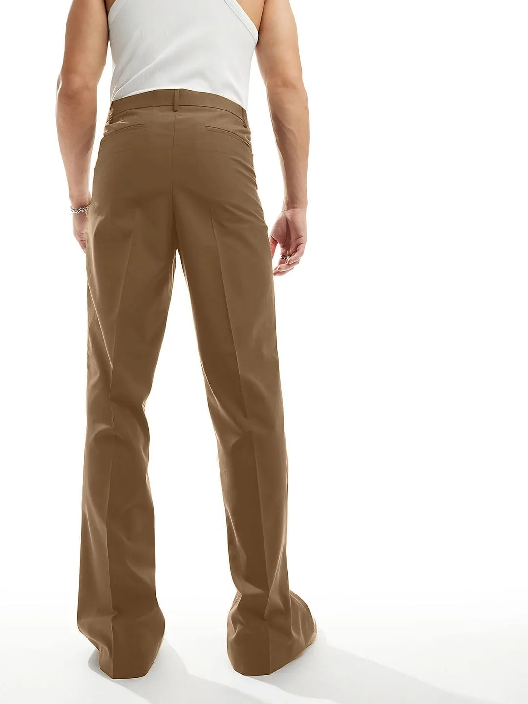 Tan Highwaisted Bell Bottom Trousers