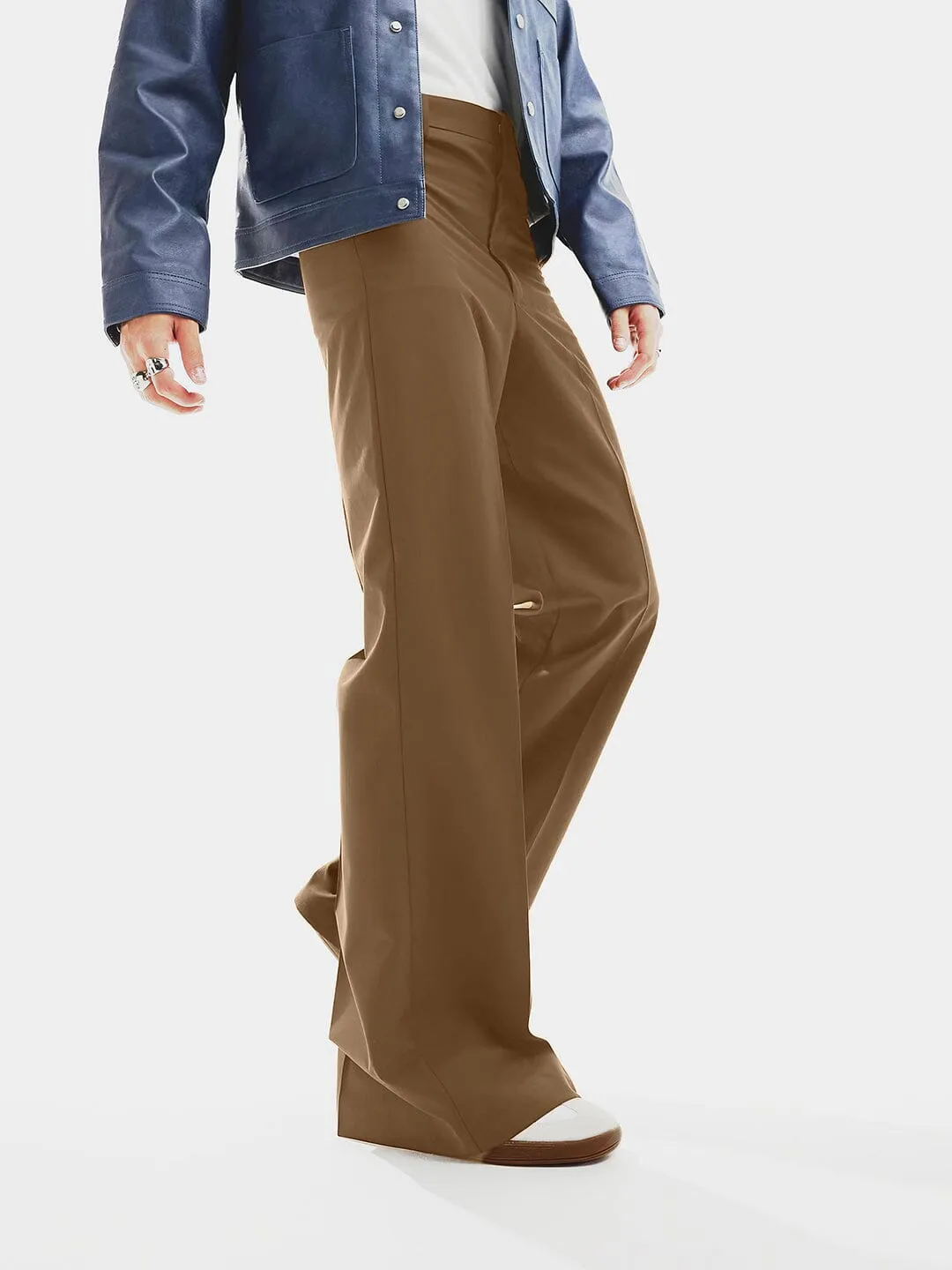 Tan Highwaisted Bell Bottom Trousers